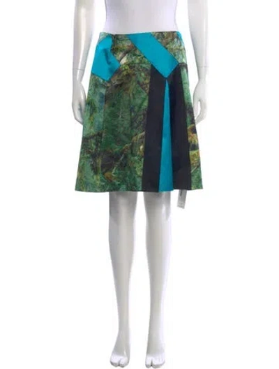 Pre-owned Proenza Schouler Printed Mini Skirt In Green
