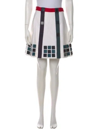 Pre-owned Proenza Schouler Printed Mini Skirt In White