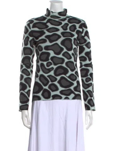 Pre-owned Proenza Schouler Printed Mock Neck Sweatshirt In Black