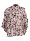 Proenza Schouler Printed-pattern Short-sleeve Blouse In Pink