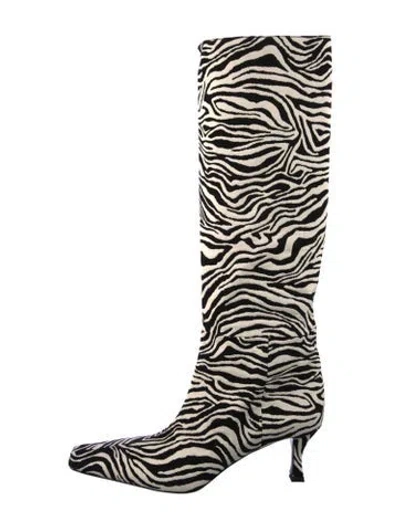 Pre-owned Proenza Schouler Printed Rain Boots In Black