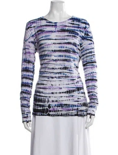 Pre-owned Proenza Schouler Printed Scoop Neck Sweater In Blue
