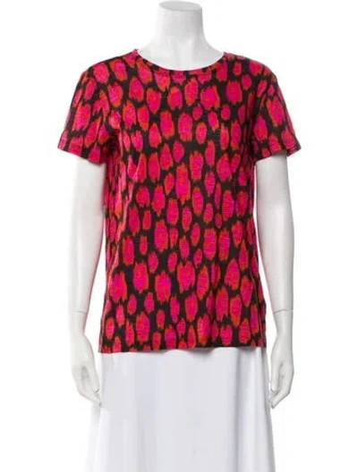 Pre-owned Proenza Schouler Printed Scoop Neck T-shirt In Red