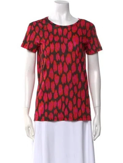 Pre-owned Proenza Schouler Printed Scoop Neck T-shirt In Red