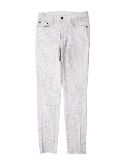 Pre-owned Proenza Schouler Printed Skinny Leg Pants In White