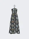 Proenza Schouler Printed Viscose Crepe De Chine Halter Dress Black Multi In Black
