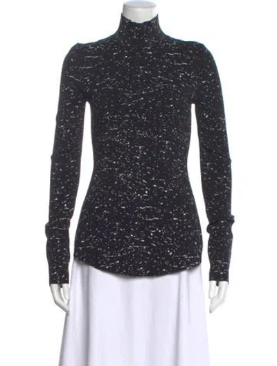 Pre-owned Proenza Schouler Printed Turtleneck Top In Black