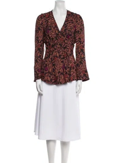 Pre-owned Proenza Schouler Printed V-neck Blouse In Multi