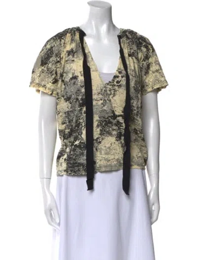 Pre-owned Proenza Schouler Printed V-neck Blouse In Neutral