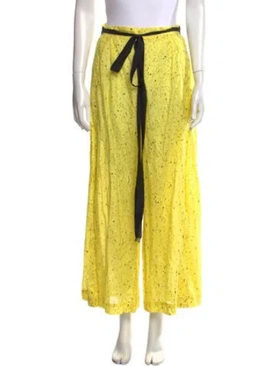 Pre-owned Proenza Schouler Printed Wide Leg Pants In Yellow