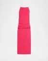 Proenza Schouler Priya Draped Bi-stretch Cotton Nylon Dress In Red