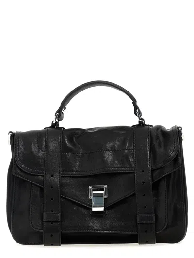 Proenza Schouler Ps1 Foldover Top Medium Tote Bag In Black