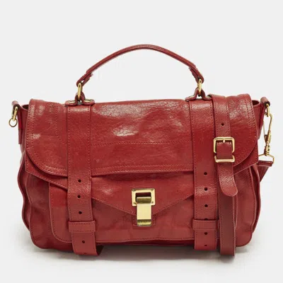 Pre-owned Proenza Schouler Ps1 Medium Red Leather Top Handle Bag