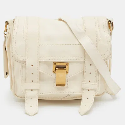 Pre-owned Proenza Schouler Ps1 Mini Off White Leather Crossbody Bag