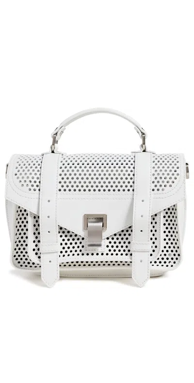 Proenza Schouler Ps1 Tiny Bag In Perforated Leather Optic White