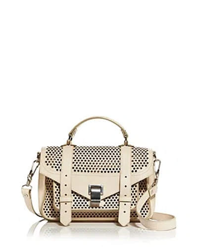 Proenza Schouler Ps1 Tiny Bag In Perforated Leather In Optic White/silver