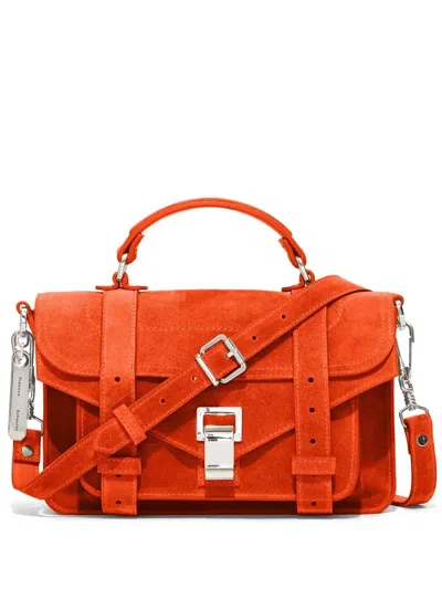Proenza Schouler Ps1 Tiny Suede Satchel Bag In Red