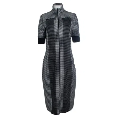 Pre-owned Proenza Schouler Pswl, Checkered Midi Dress In Black