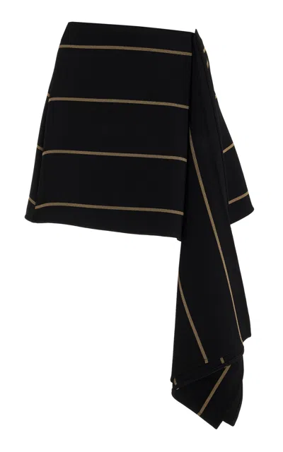 Proenza Schouler Rae Striped Bi-stretch Skirt In Black