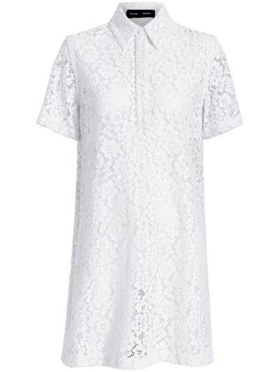 Proenza Schouler Stretch Lace Rainer Mini Dress In Off White