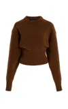 Proenza Schouler Randi Cropped Wool Sweater In Brown