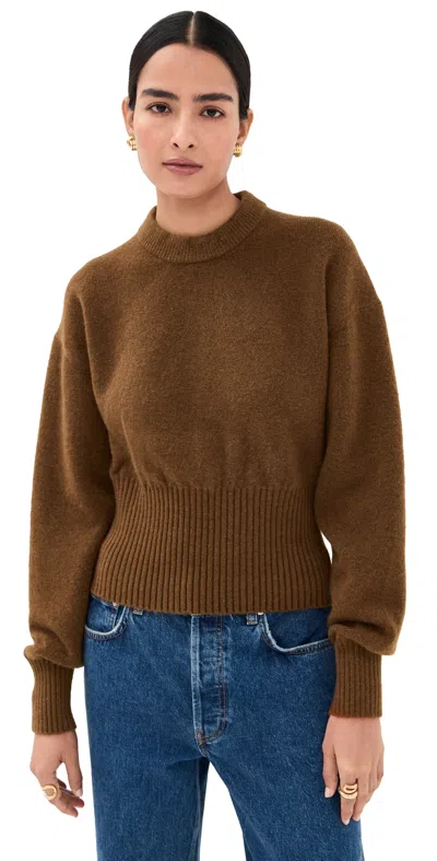 Proenza Schouler Randi Cropped Wool Sweater In Brown