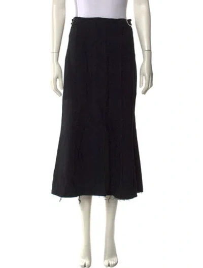 Pre-owned Proenza Schouler Raw-edge Trim Midi Length Skirt In Black