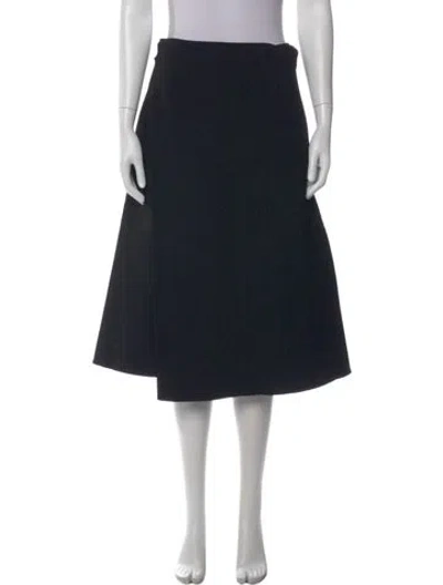 Pre-owned Proenza Schouler Raw-edge Trim Midi Length Skirt In Black