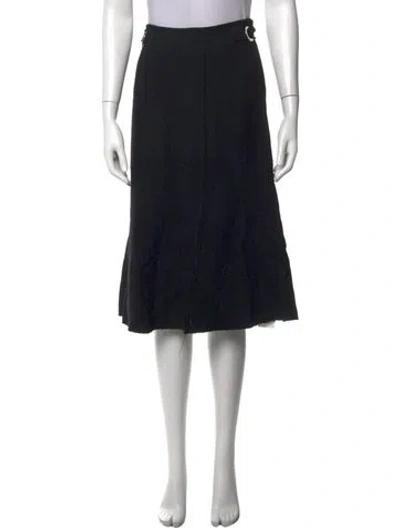 Pre-owned Proenza Schouler Raw-edge Trim Midi Length Skirt In Black