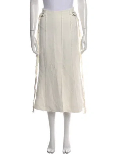 Pre-owned Proenza Schouler Raw-edge Trim Midi Length Skirt In White