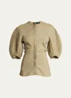 Proenza Schouler Reagan Stretch-linen Top In Bronze