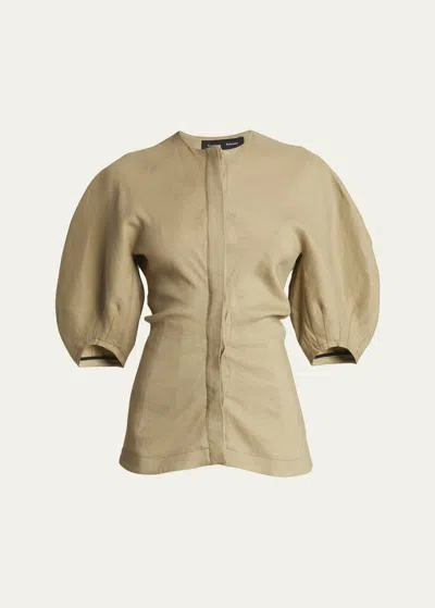Proenza Schouler Reagan Stretch-linen Top In Neutrals
