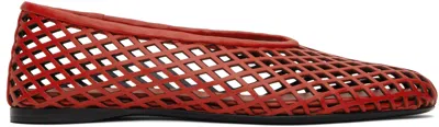 Proenza Schouler Tee Perforated Leather Ballerina Flats In Red