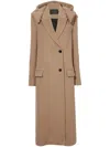 Proenza Schouler Reed Brushed Melange Wool Hooded Coat In Brown