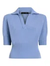 Proenza Schouler Reeve Cotton Knit Polo Shirt In Blue