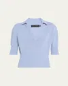 Proenza Schouler Reeve Cotton Knit Polo Shirt In Black