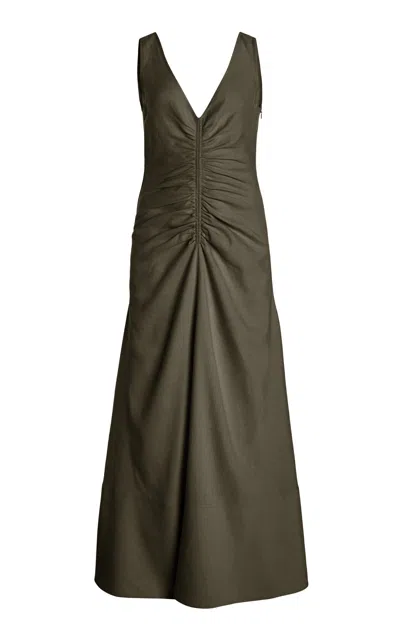 Proenza Schouler Remi Eco Stretch Linen Dress In Olive