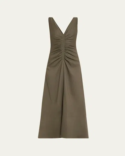 Proenza Schouler Remi Ruched Eco Stretch Flared Dress In Gray