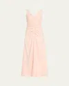 Proenza Schouler Remi Ruched Eco Stretch Flared Dress In Brown
