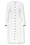 Proenza Schouler Rib Knit Button Front Dress In White