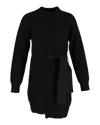 Proenza Schouler Rib-knit Side-tie Sweater Dress In Black Wool In Black
