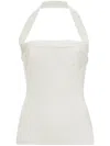 Proenza Schouler Ribbed-knit Halterneck Top In White