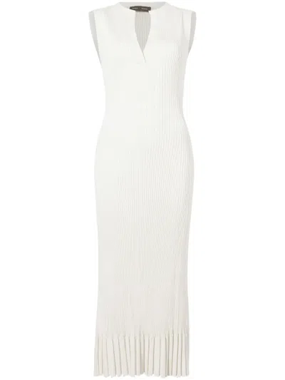 Proenza Schouler Ribbed-knit Silk-blend Dress In White