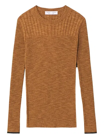 Proenza Schouler Ribbed Open-back Top In Brown
