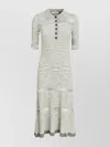 Proenza Schouler Ribbed Texture Midi Length Short Sleeves Dress In White