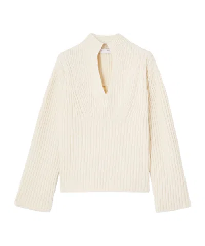 Proenza Schouler Ribbed Wool Sweater In Neutral