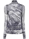 Proenza Schouler Rio Printed Jersey Top In Grau