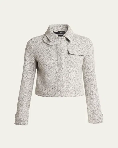 Proenza Schouler Rivers Cotton Wool Jacquard Jacket In Blackoff White