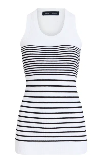 Proenza Schouler Roberts Top In Matte Viscose Rib In White