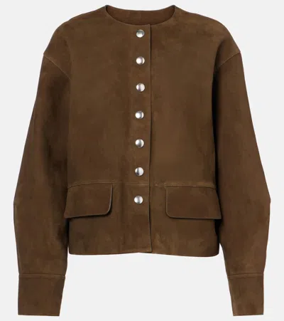 Proenza Schouler Robin Suede Jacket In Brown